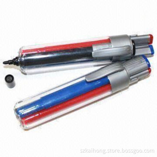 Waterproof 3-in-1 Permanent Marker Set, Made of PP Material, Available in Various Colors